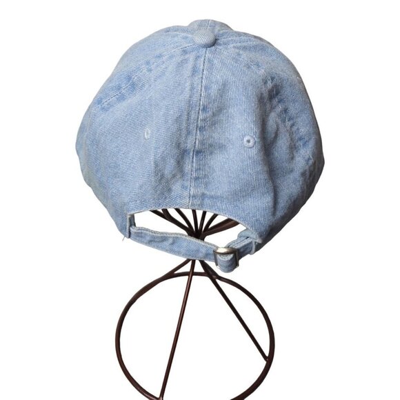 PacSun Women's Blue denim adjustable hat winking heart face One size - Picture 5 of 7